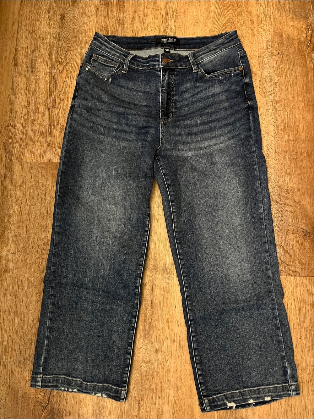 Judy Blue Dark Indigo cropped wide leg jeans